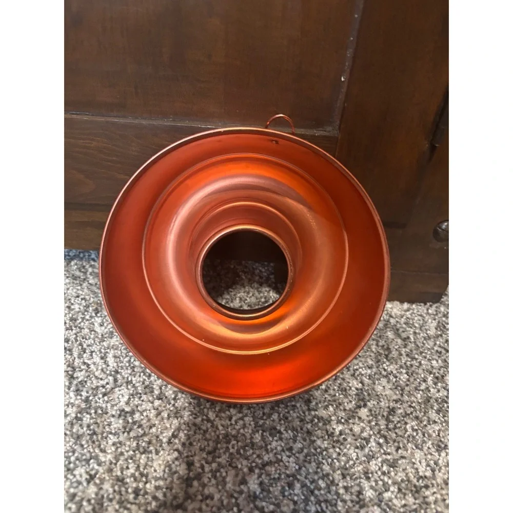Vintage Copper Colored Aluminum Ring Mold 6.5 Inch Round Fluted Cake Jello Pan